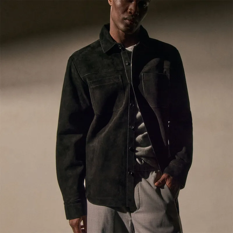 Suede Western Shirt - Black sold by James Perse