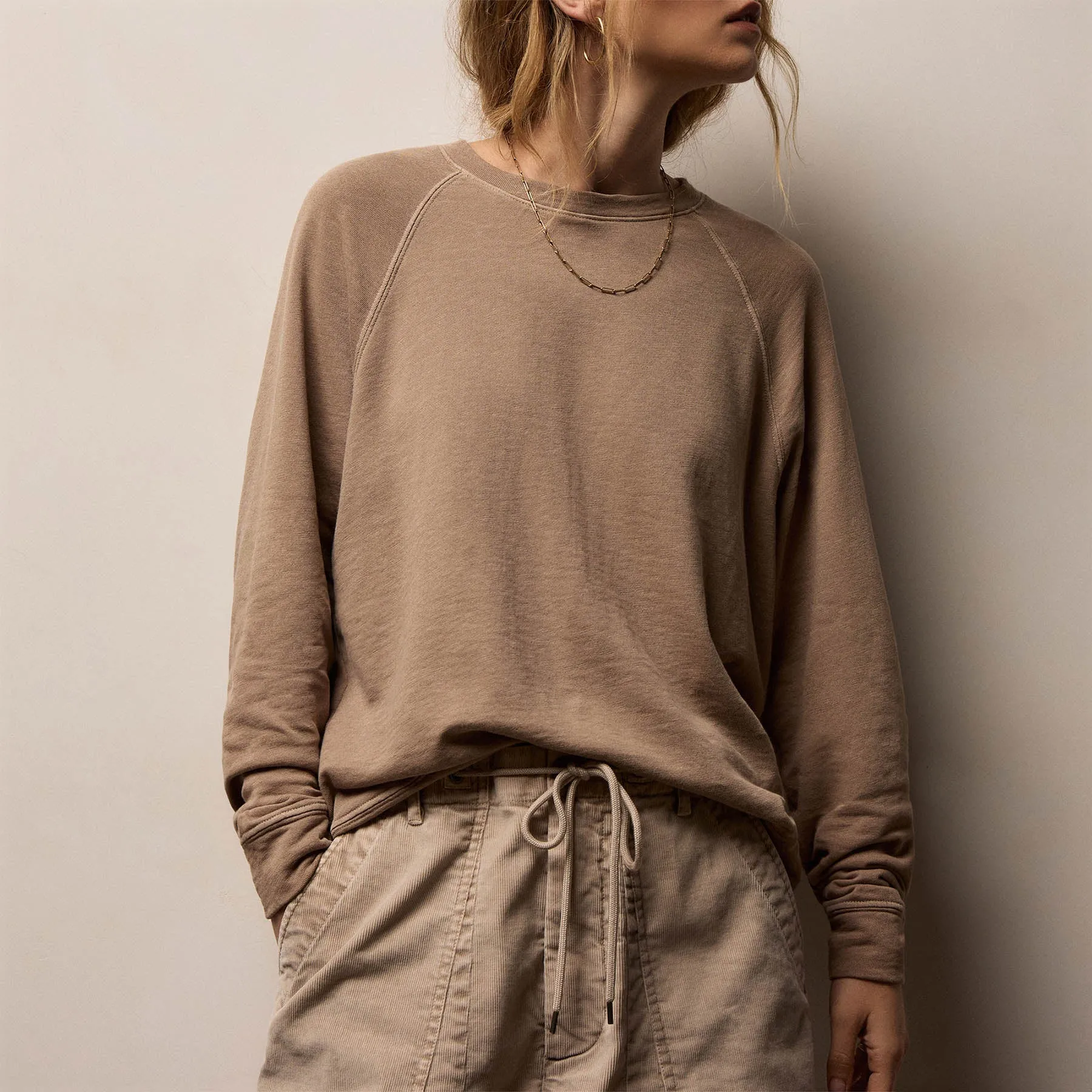 Vintage French Terry Relaxed Sweatshirt - Coffee Pigment sold by James Perse