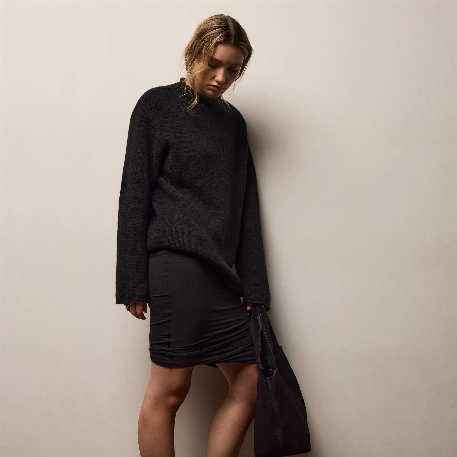 Heavy Spun Cashmere Sweater - Black sold by James Perse product image thumbnail 2