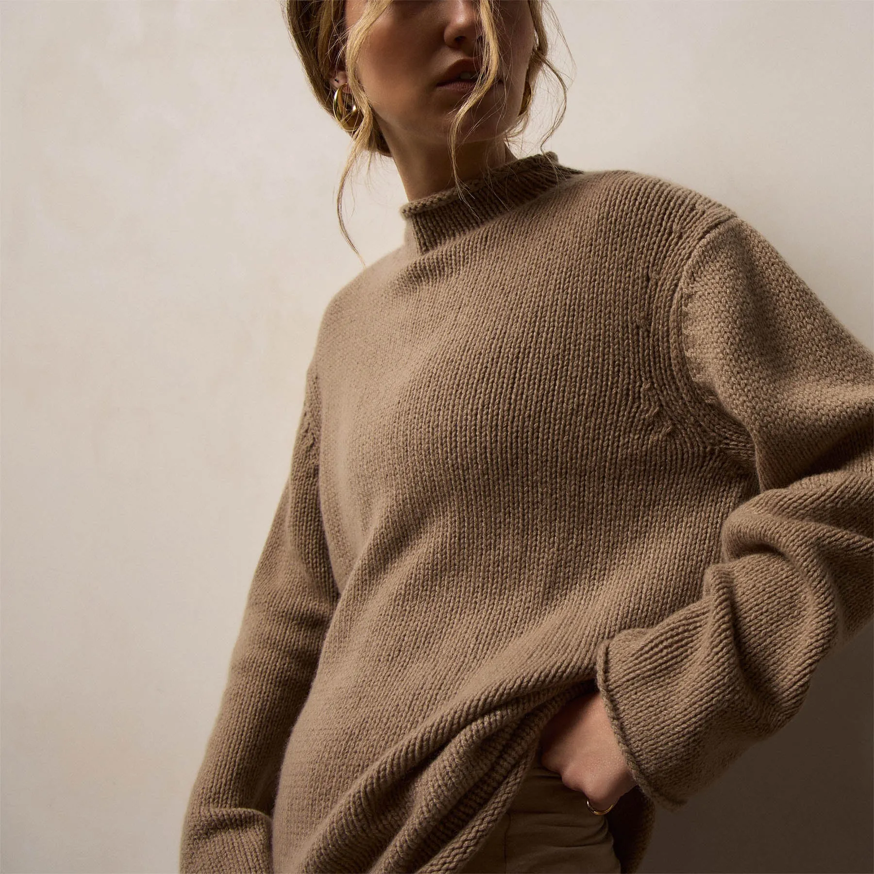 Heavy Spun Cashmere Sweater - Coffee sold by James Perse product image thumbnail 3