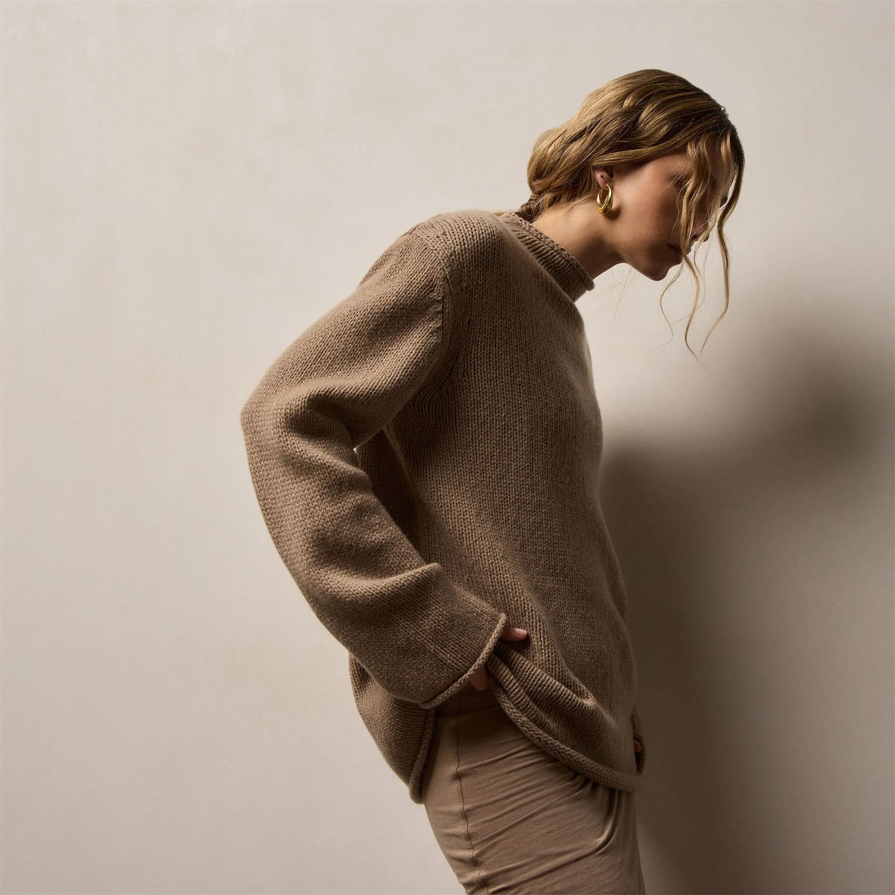 Heavy Spun Cashmere Sweater - Coffee sold by James Perse product image thumbnail 4