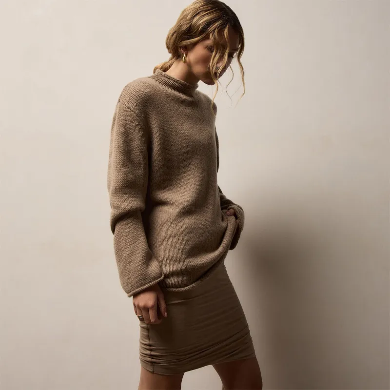 Heavy Spun Cashmere Sweater - Coffee sold by James Perse