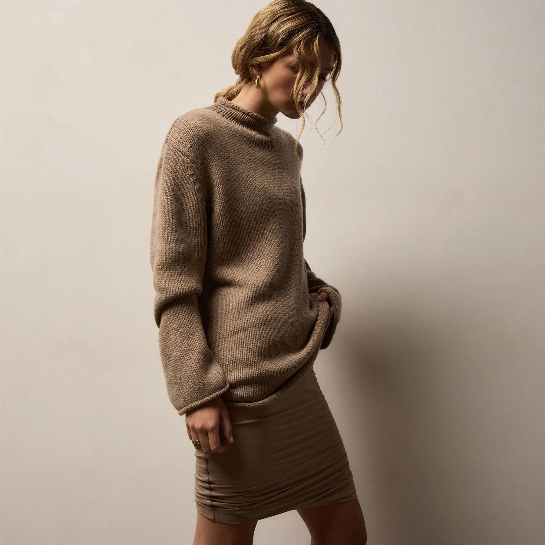 Heavy Spun Cashmere Sweater - Coffee sold by James Perse