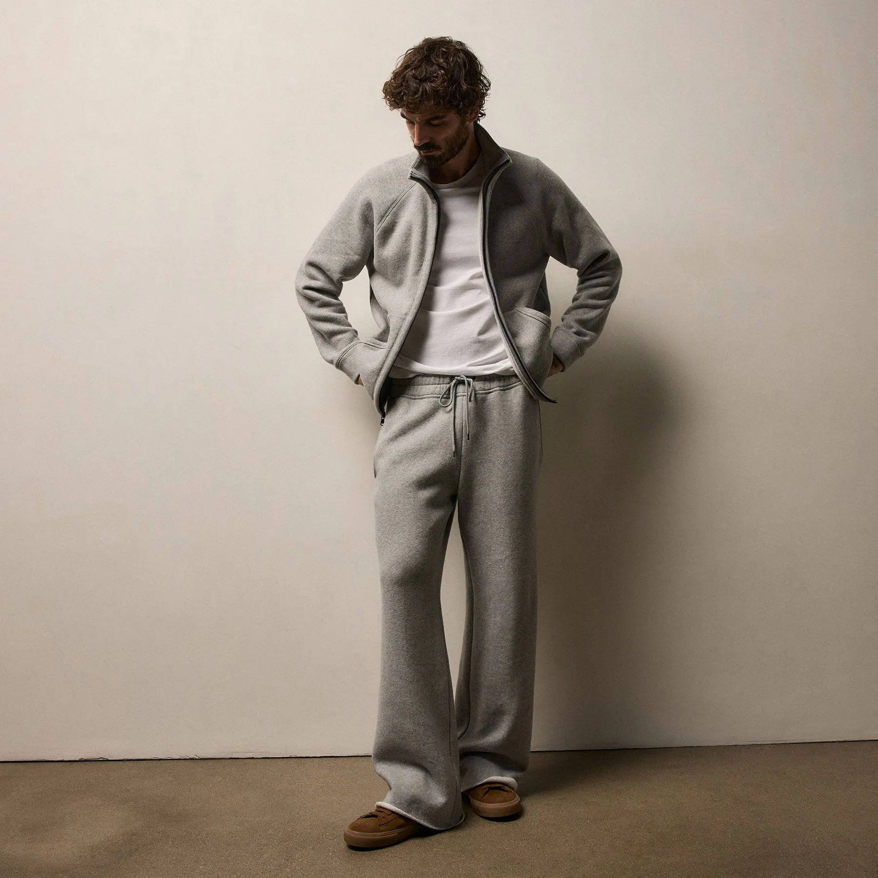 Cozy Straight Sweat Pant - Heather Grey sold by James Perse