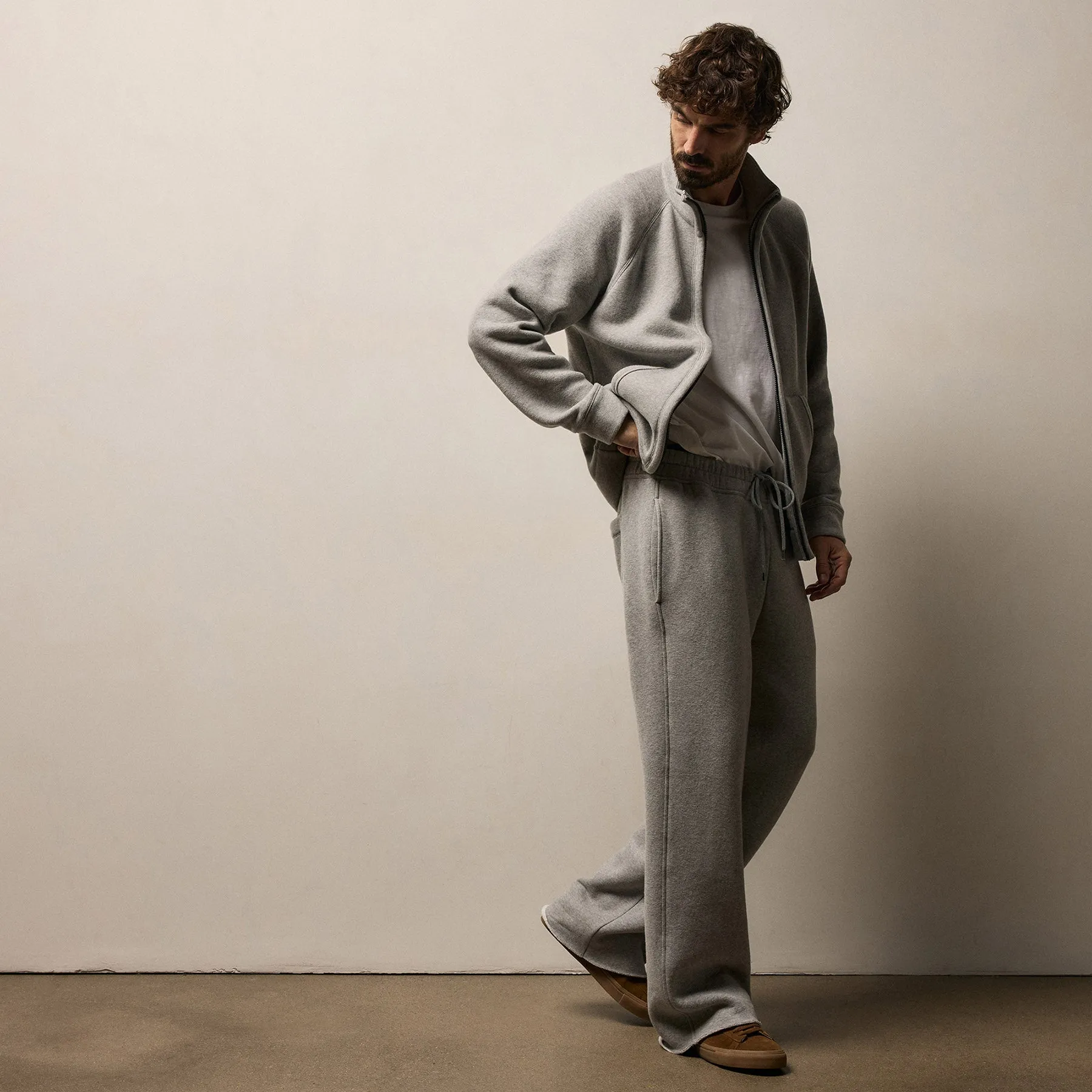 Cozy Straight Sweat Pant - Heather Grey sold by James Perse product image thumbnail 4
