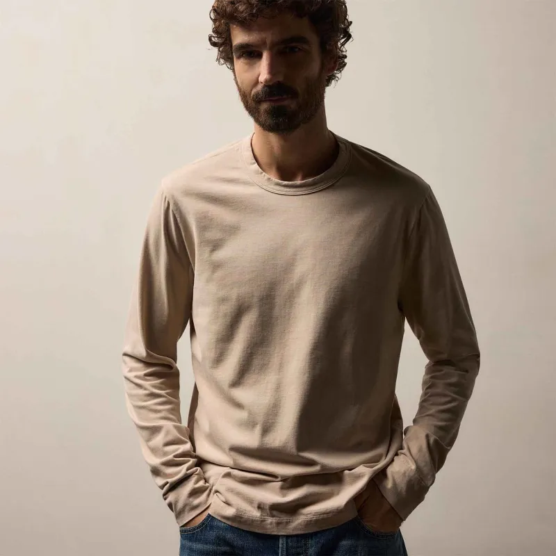 Heavy Luxe Jersey Long Sleeve - Stone sold by James Perse