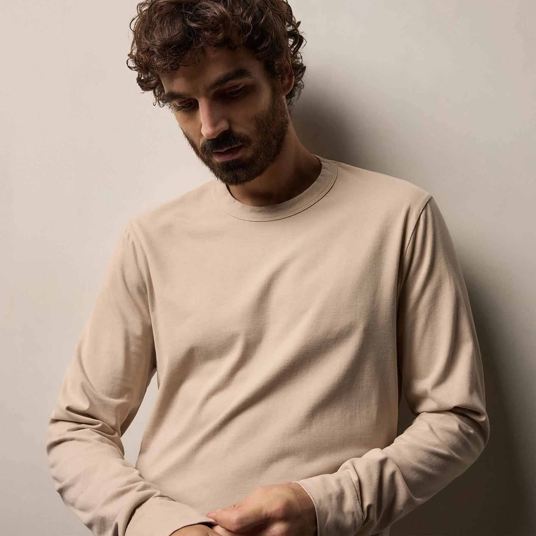 Heavy Luxe Jersey Long Sleeve - Stone sold by James Perse product image thumbnail 2