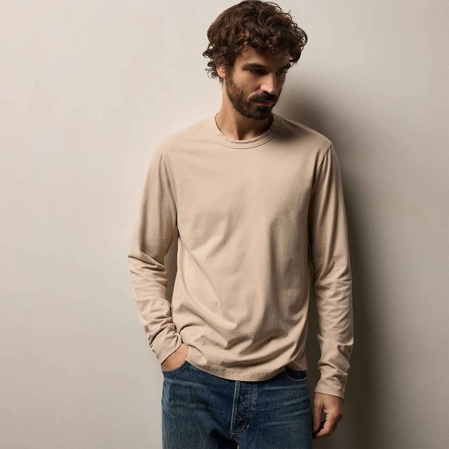 Heavy Luxe Jersey Long Sleeve - Stone sold by James Perse product image thumbnail 3