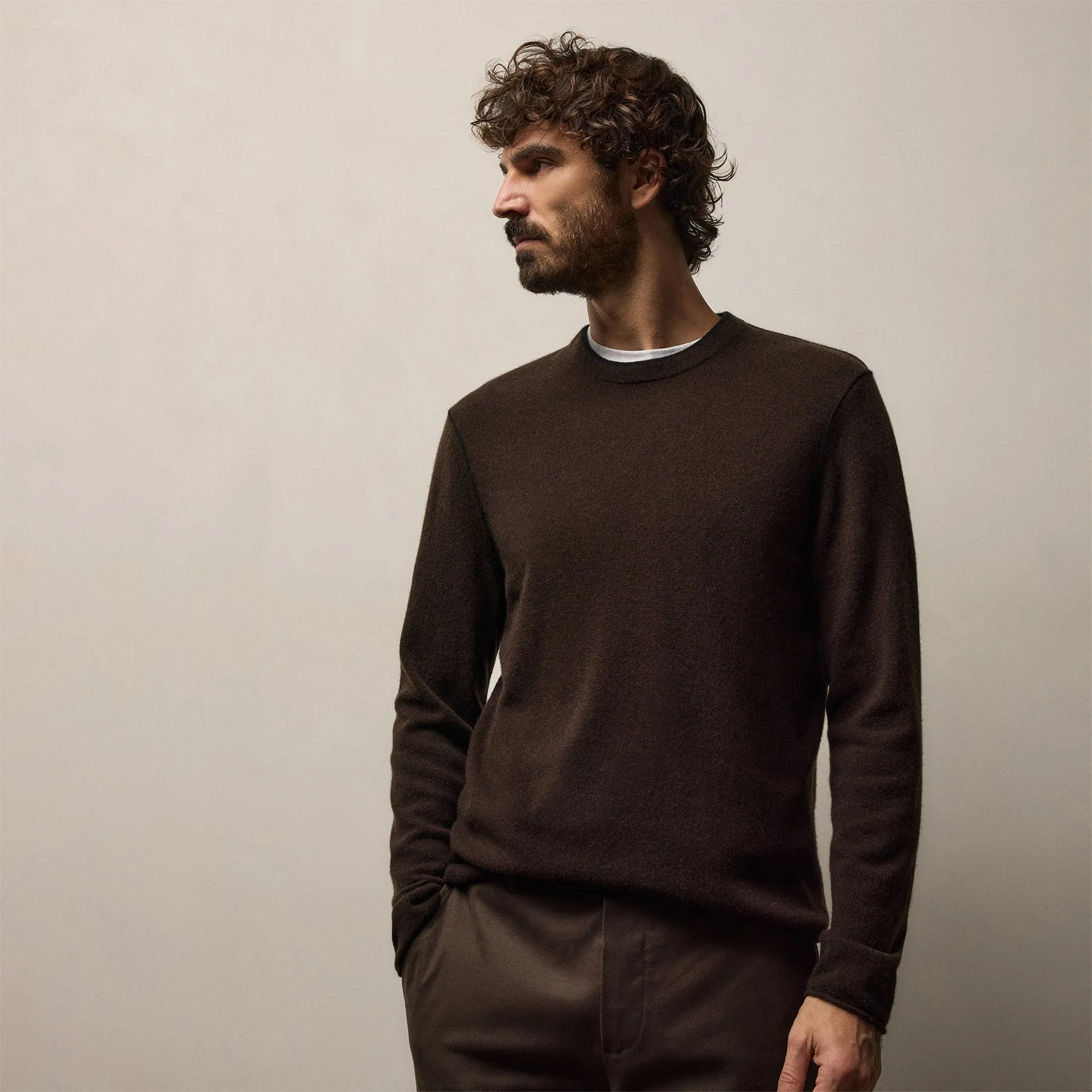 Italian Spun Cashmere Crewneck - Kona/Black sold by James Perse product image thumbnail 4