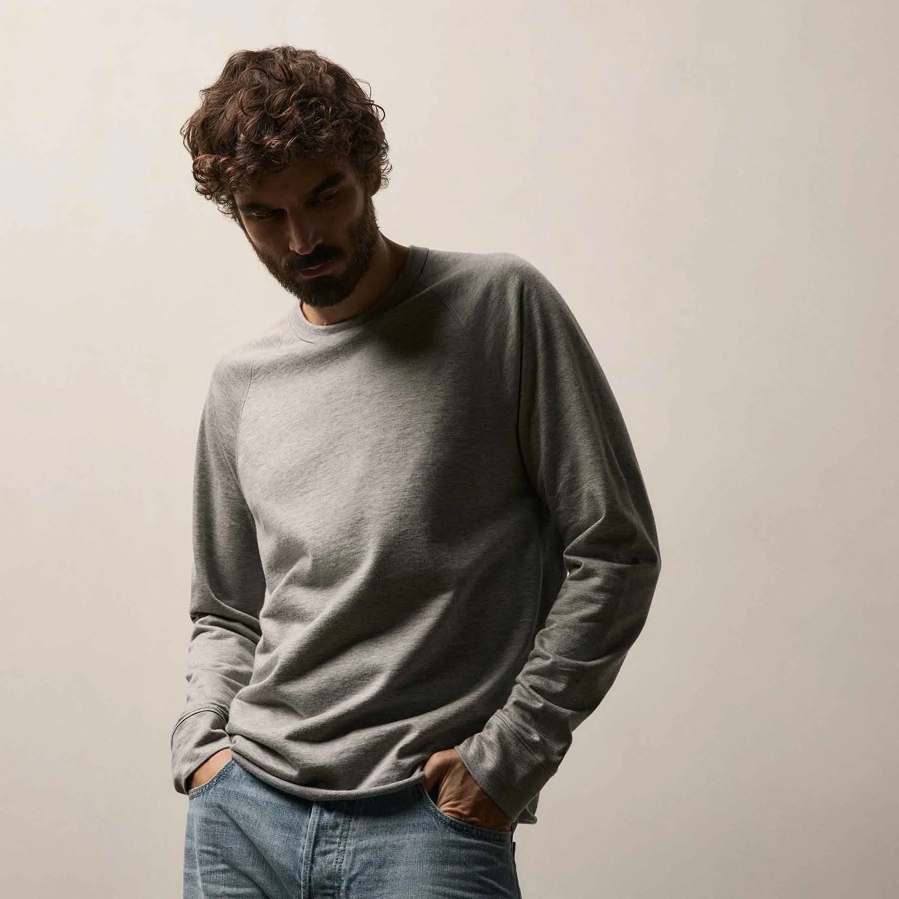 Fine French Terry Sweatshirt - Heather Grey sold by James Perse product image thumbnail 2