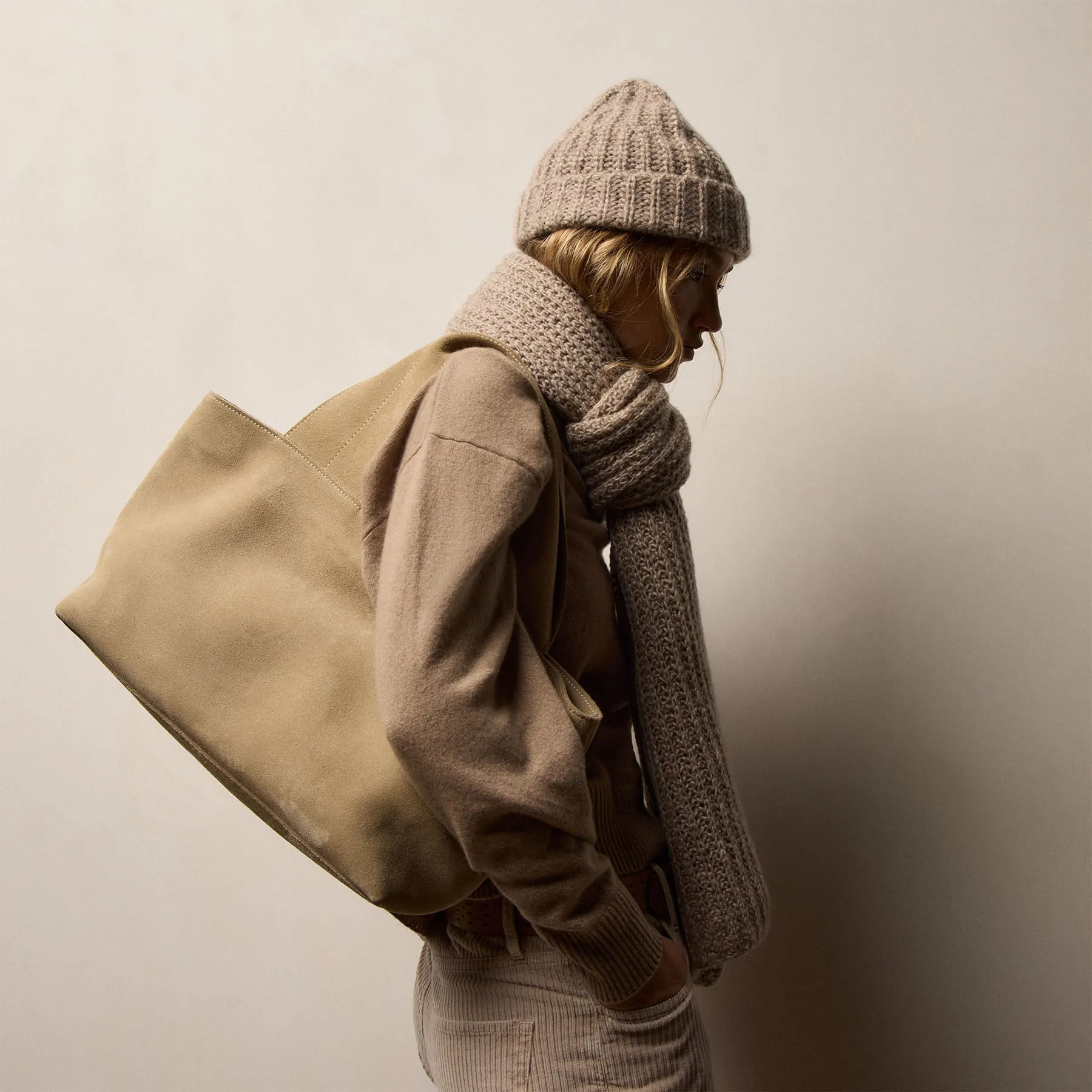 Cashmere Silk Marl Scarf - Grout Mix sold by James Perse product image thumbnail 4