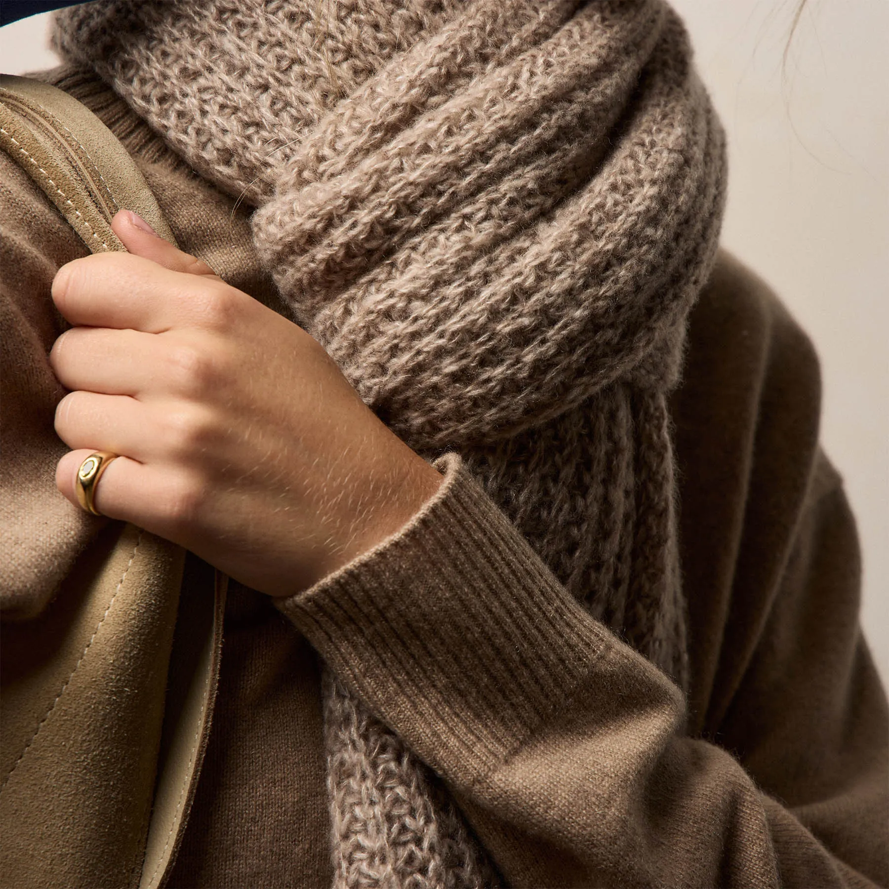 Cashmere Silk Marl Scarf - Grout Mix sold by James Perse product image thumbnail 2