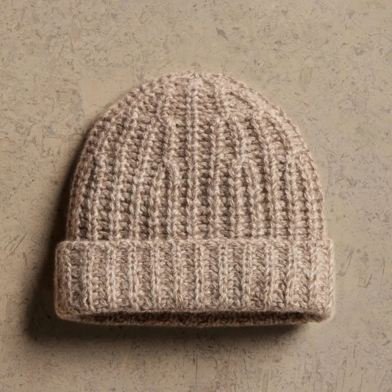Cashmere Silk Marl Beanie - Grout Mix sold by James Perse