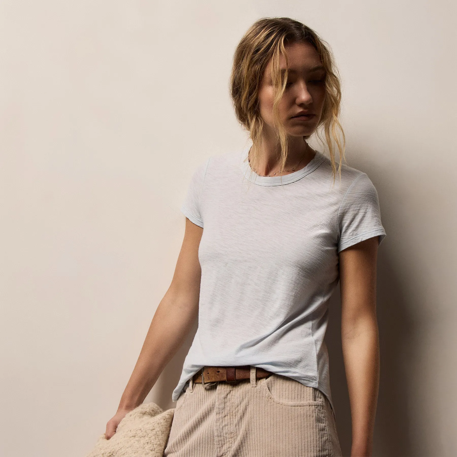 Sheer Slub Crew Neck Tee - Memory sold by James Perse