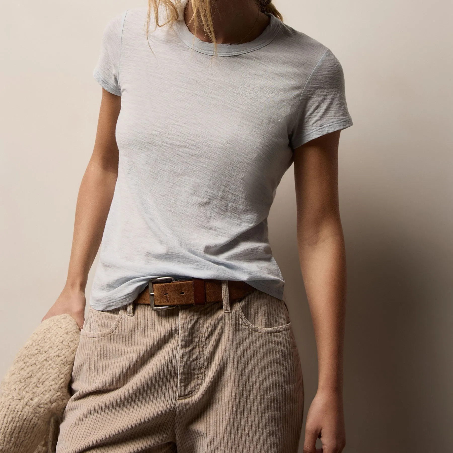 Sheer Slub Crew Neck Tee - Memory sold by James Perse product image thumbnail 2