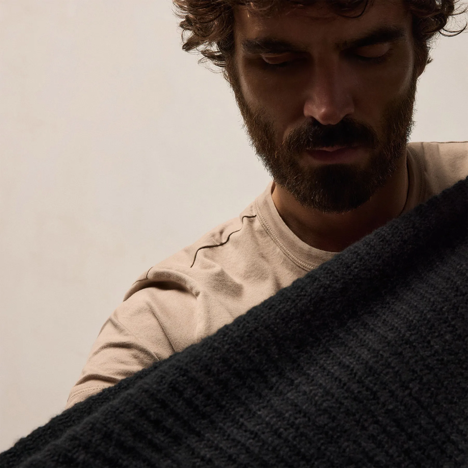 Lightweight Cashmere 1/4 Button Sweater - Black sold by James Perse product image thumbnail 5