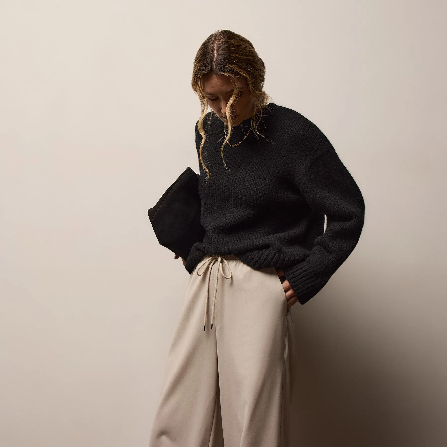 Textured Cashmere Sweater - Black sold by James Perse product image thumbnail 3