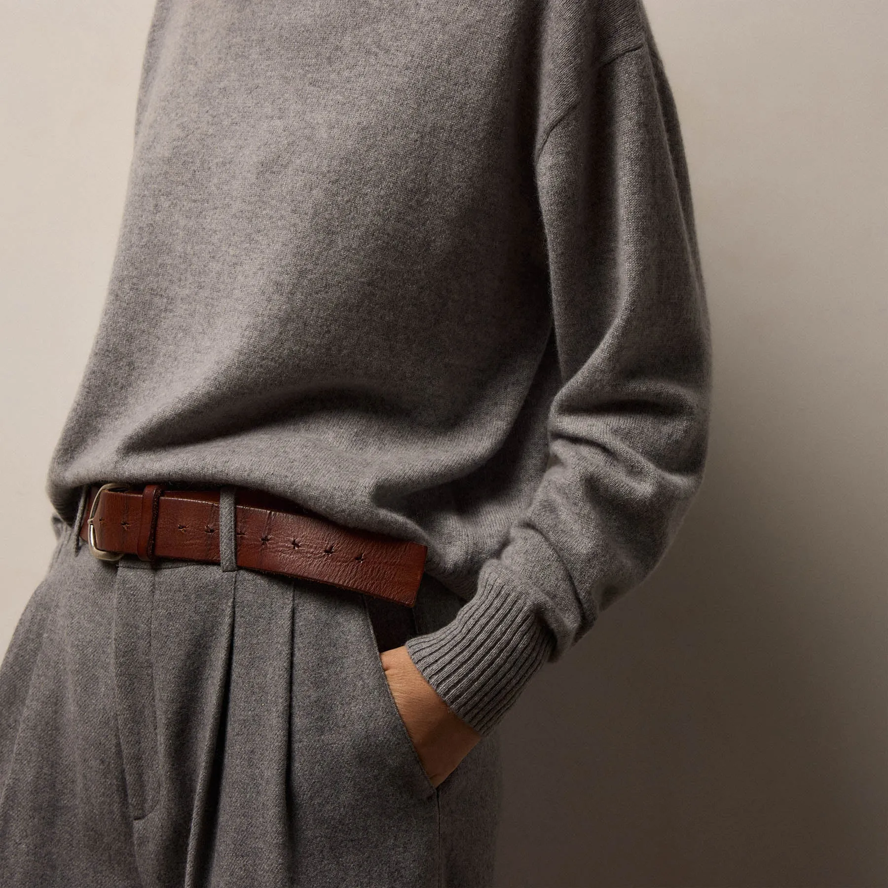 Spun Cashmere Funnel Neck Sweater - Heather Grey sold by James Perse product image thumbnail 3