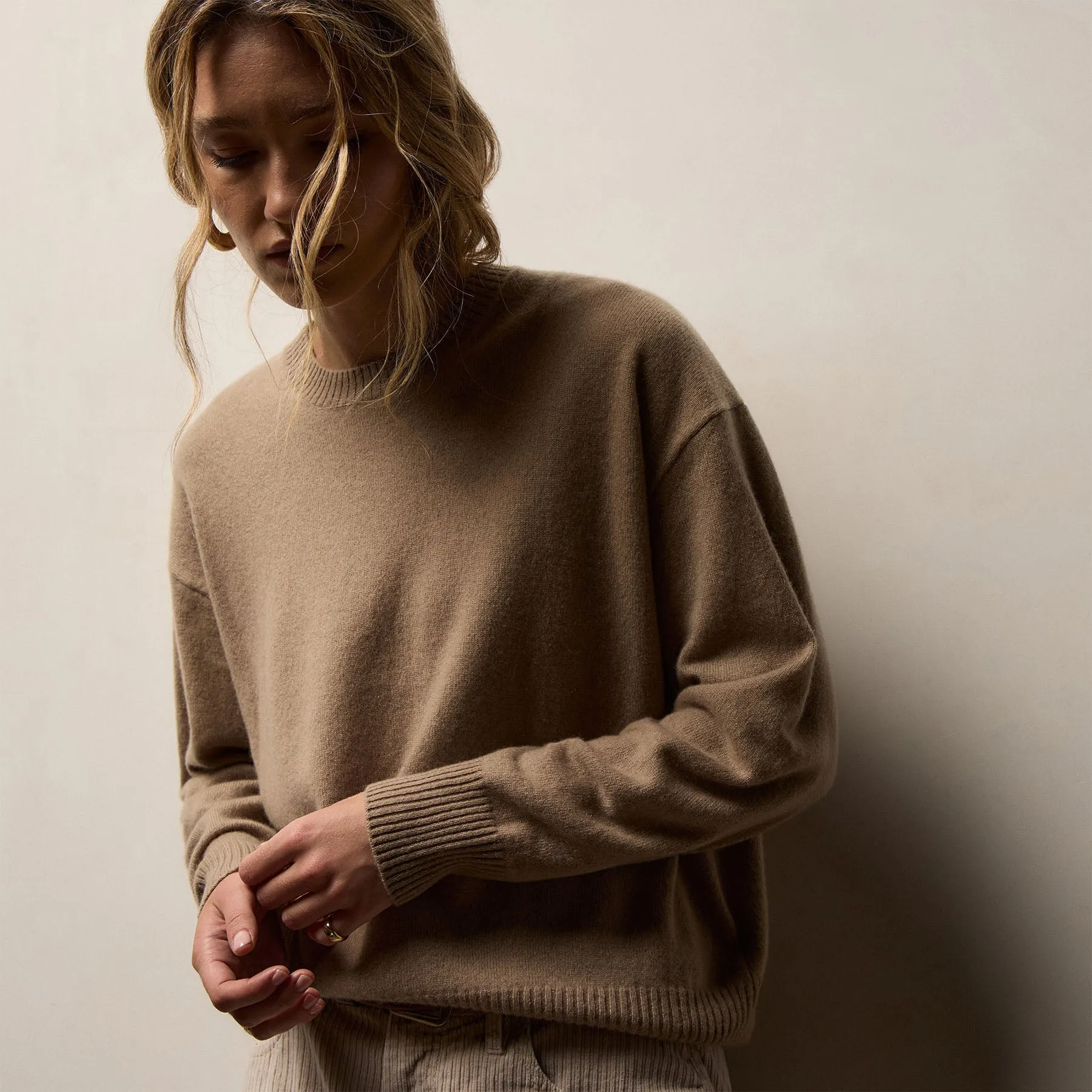 Spun Cashmere Crew Sweater - Coffee sold by James Perse product image thumbnail 3