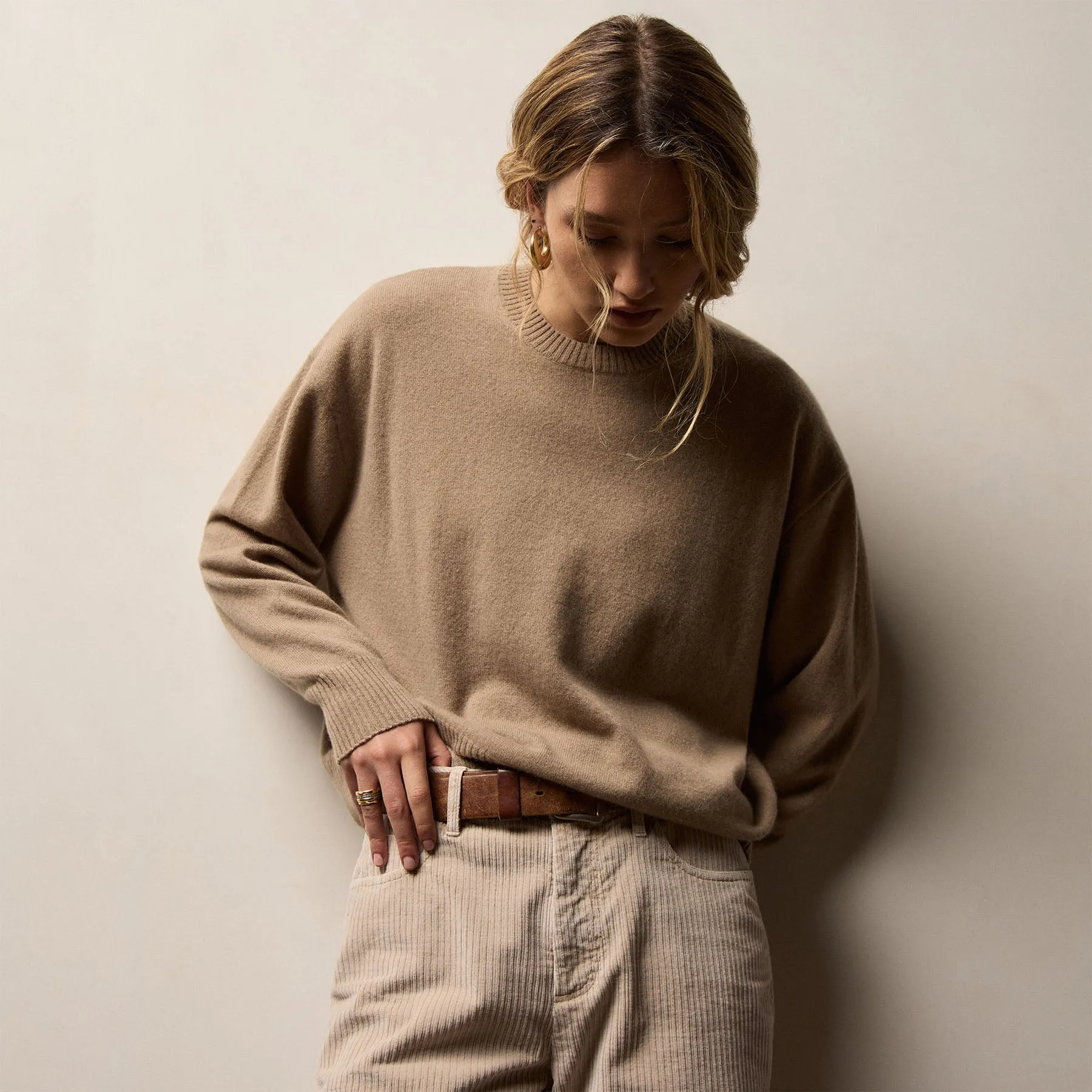 Spun Cashmere Crew Sweater - Coffee sold by James Perse product image thumbnail 4