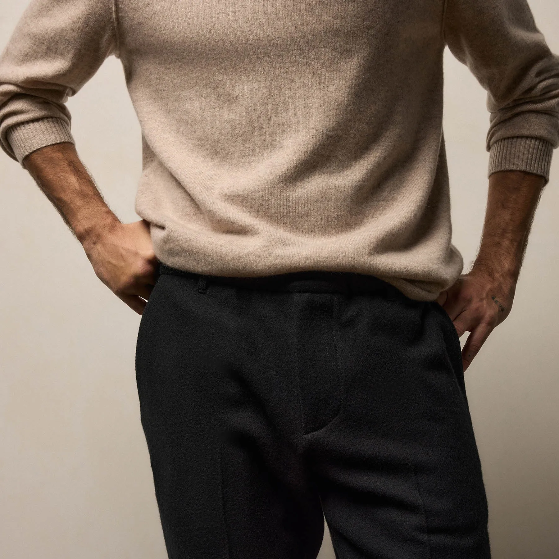 Wool Cashmere Flannel Pant - Black sold by James Perse product image thumbnail 2