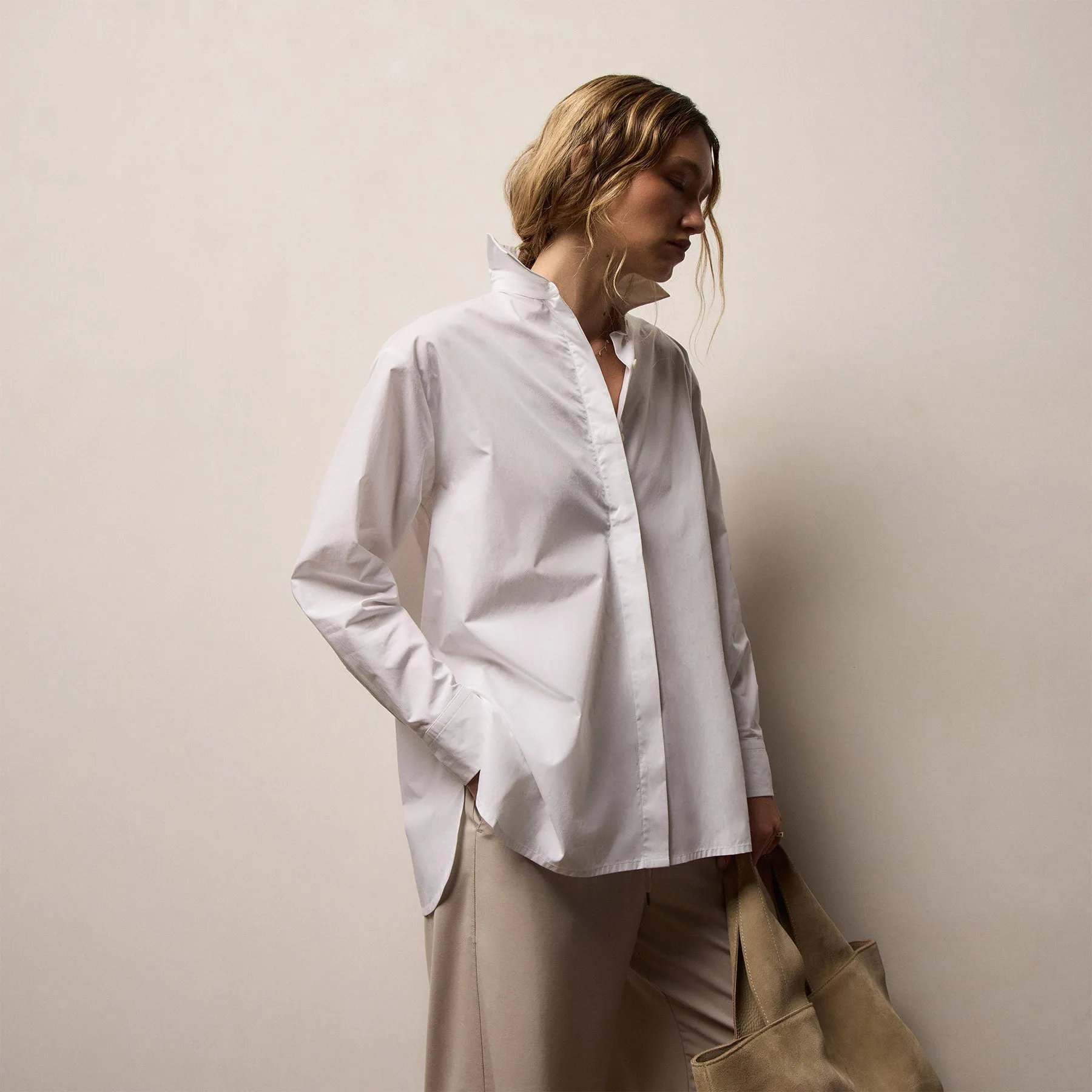 Supima Poplin Shirt - White sold by James Perse product image thumbnail 3