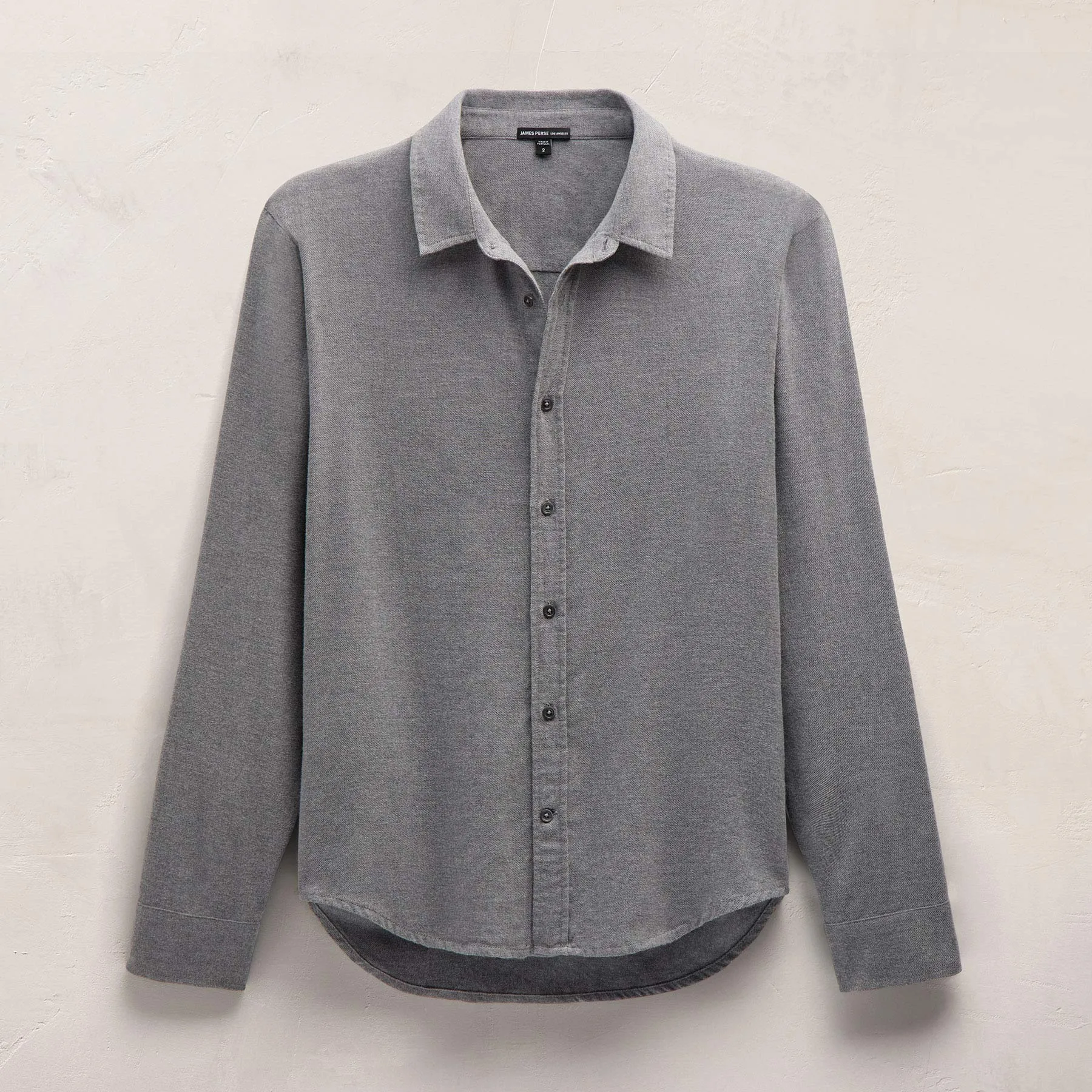 Refined Cotton Flannel Shirt - Heather Grey sold by James Perse product image thumbnail 2