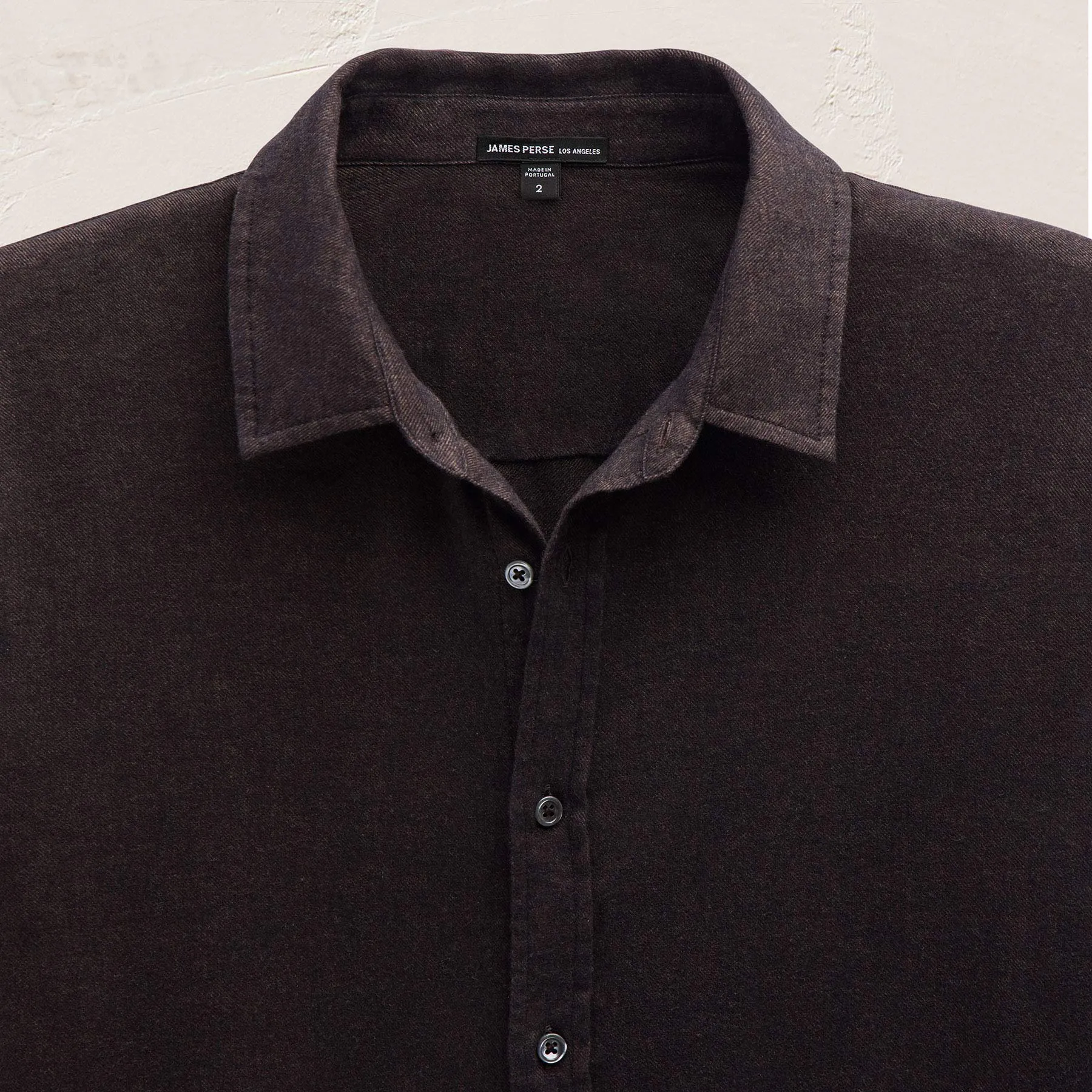 Refined Cotton Flannel Shirt - Cocoa sold by James Perse product image thumbnail 5