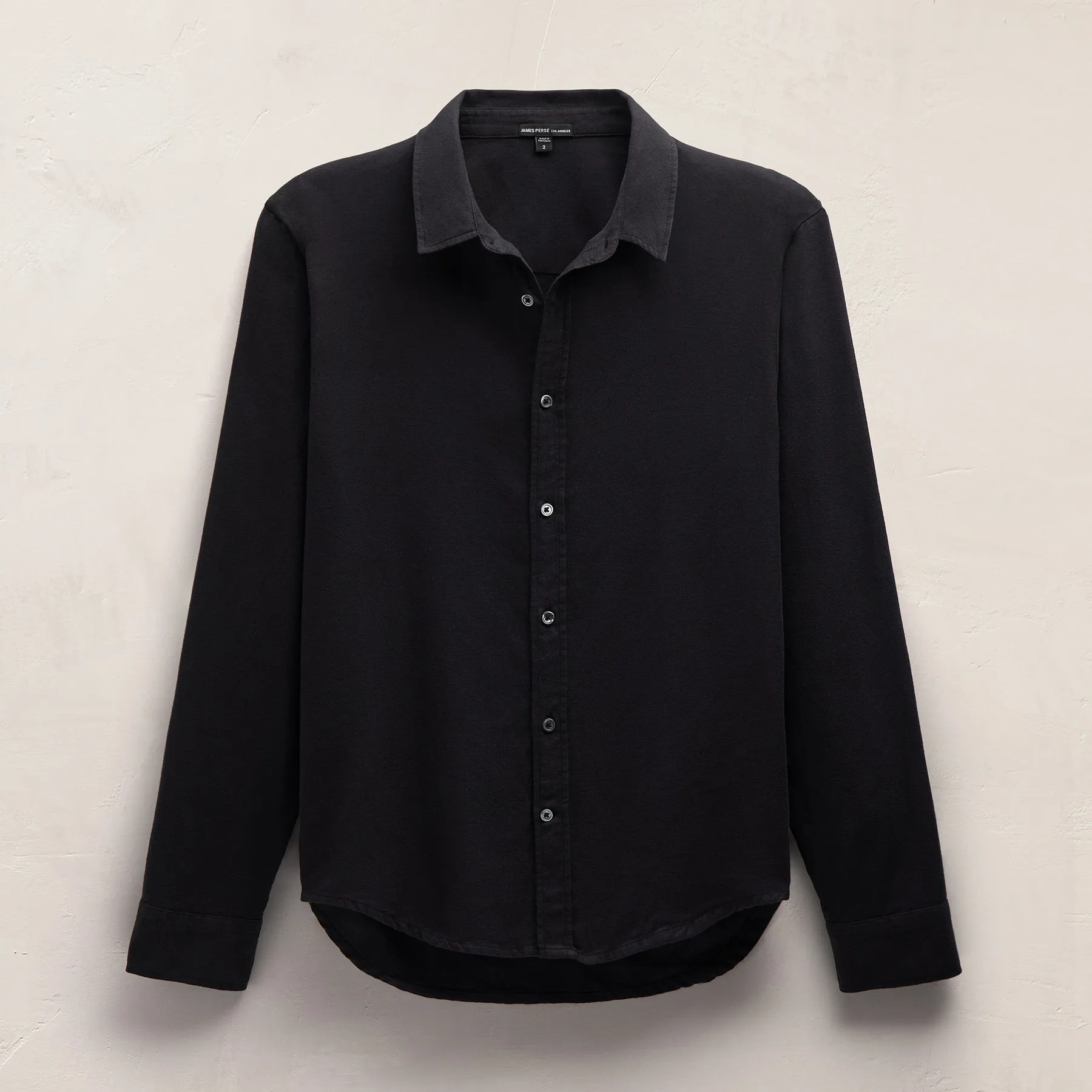 Refined Cotton Flannel Shirt - Blue Black sold by James Perse product image thumbnail 2