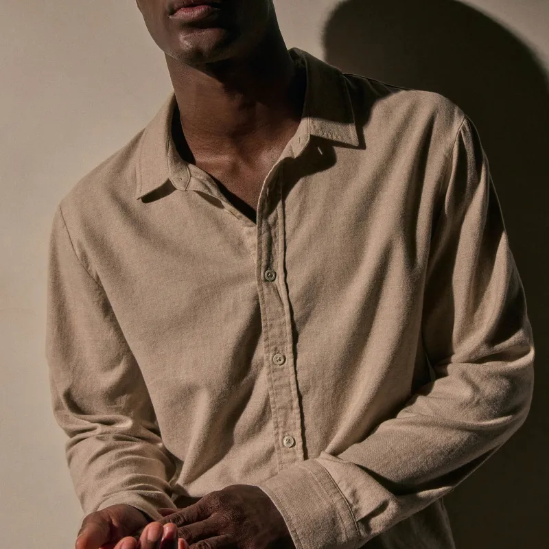Refined Cotton Flannel Shirt - Stone sold by James Perse