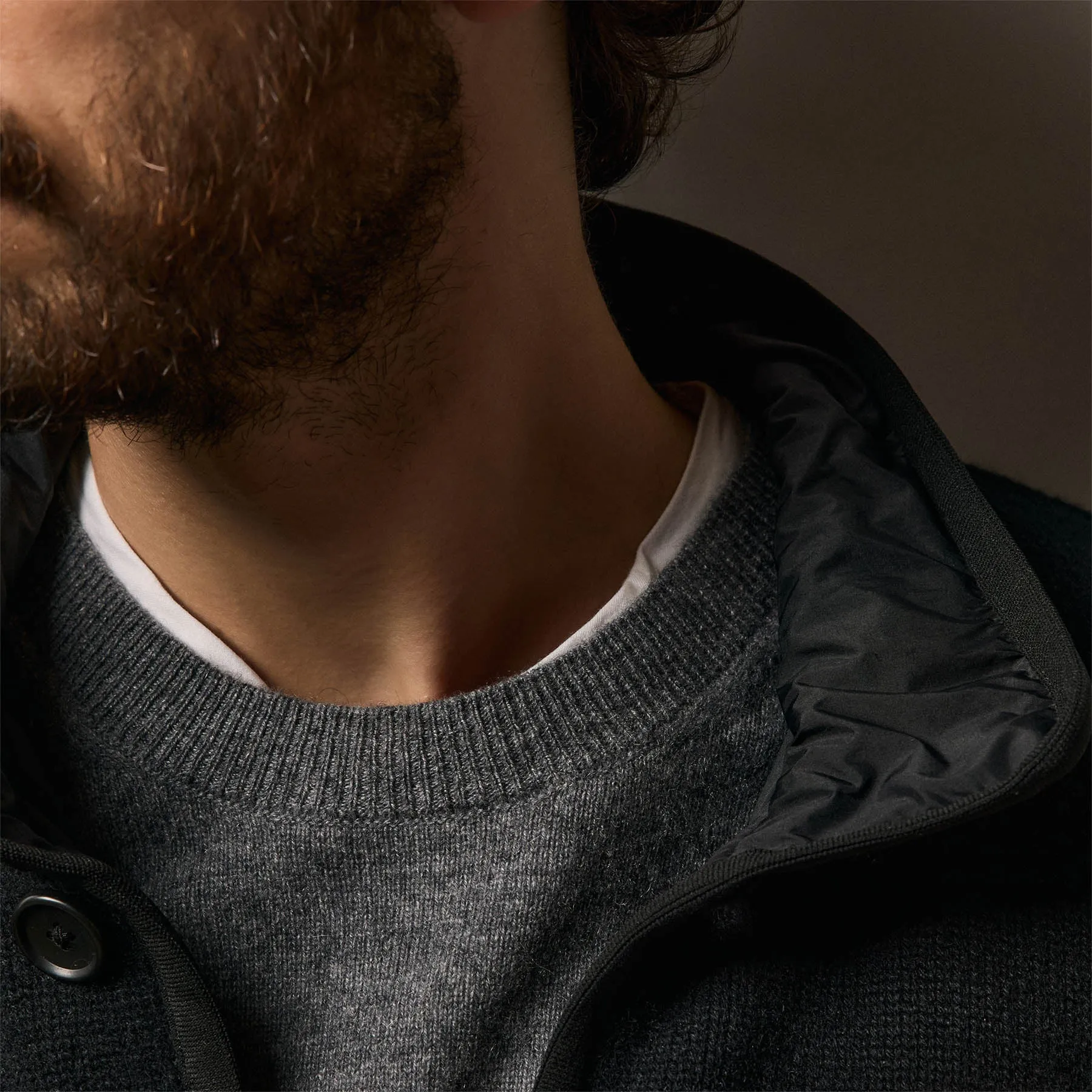 Recycled Cashmere Car Coat - Black/Black sold by James Perse product image thumbnail 4