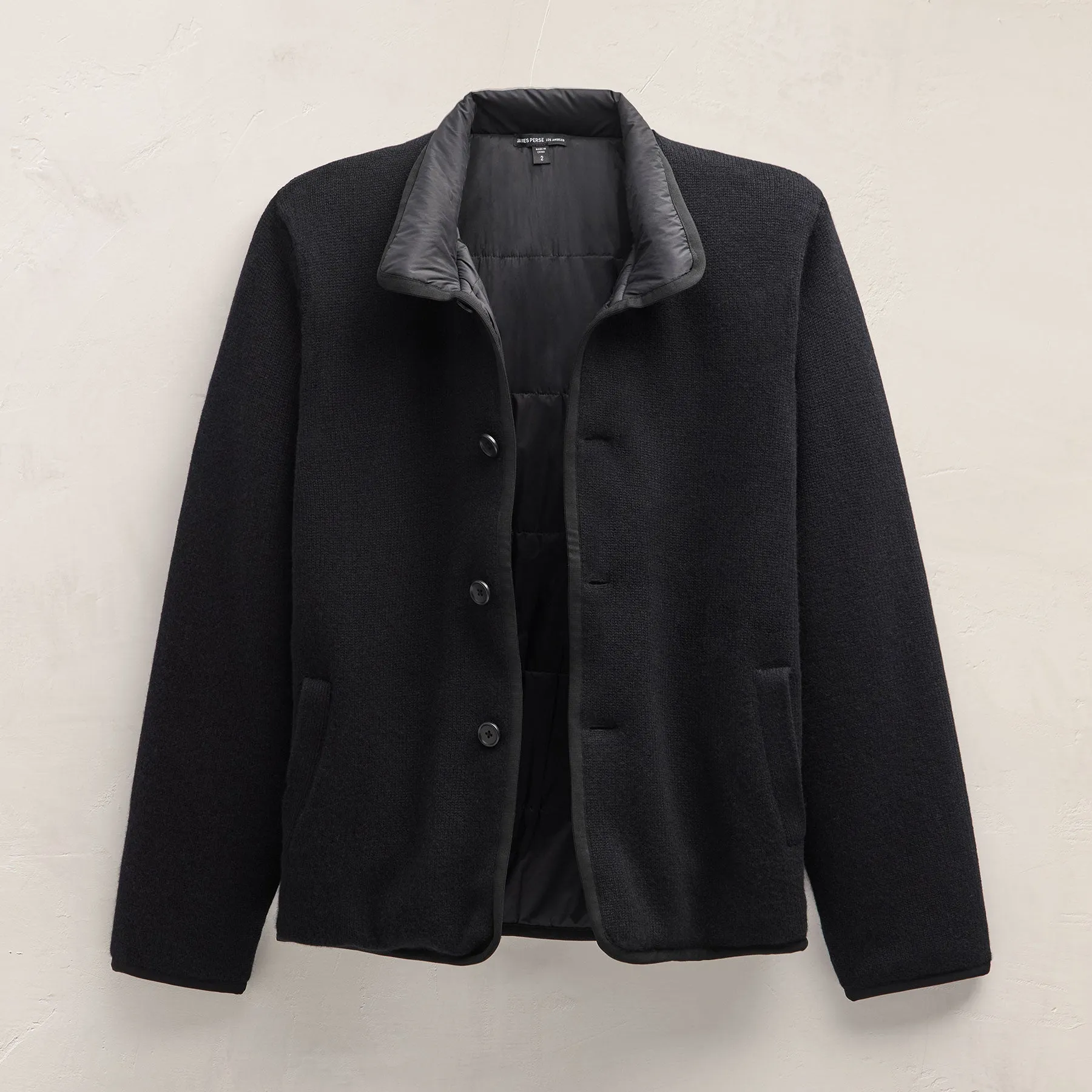Recycled Cashmere Car Coat - Black/Black sold by James Perse product image thumbnail 2
