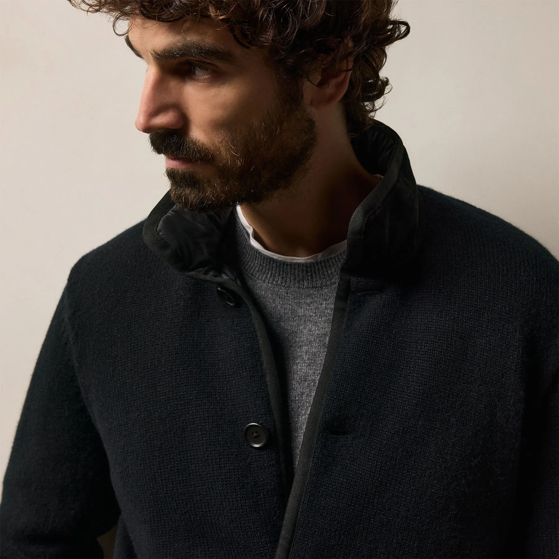 Recycled Cashmere Car Coat - Black/Black sold by James Perse product image thumbnail 3