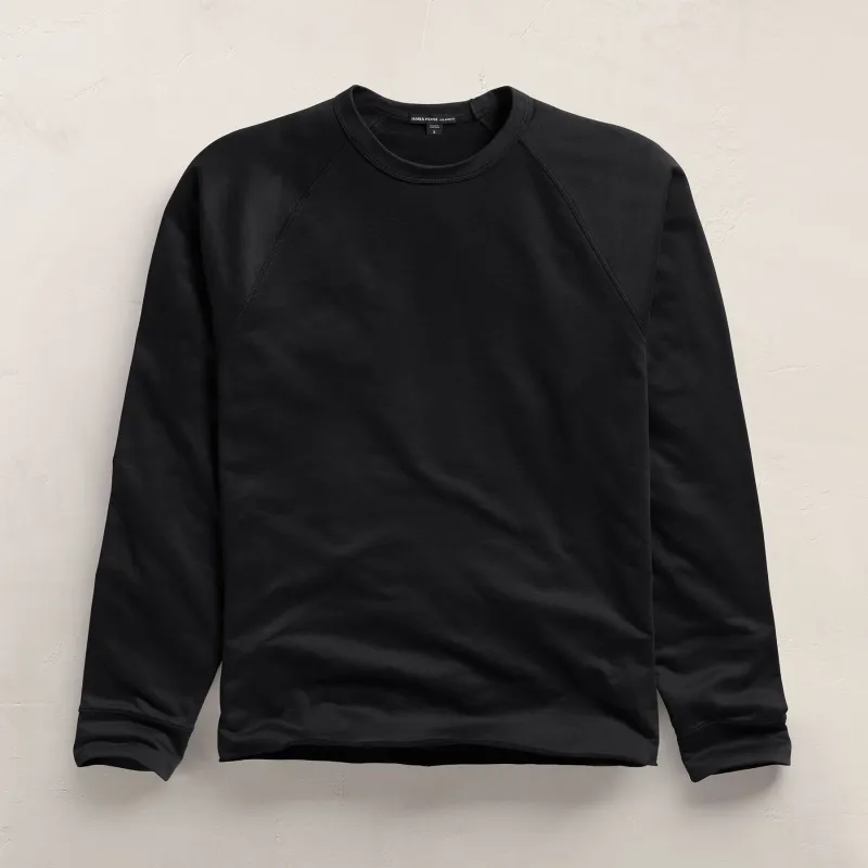 Fine French Terry Sweatshirt - Black sold by James Perse