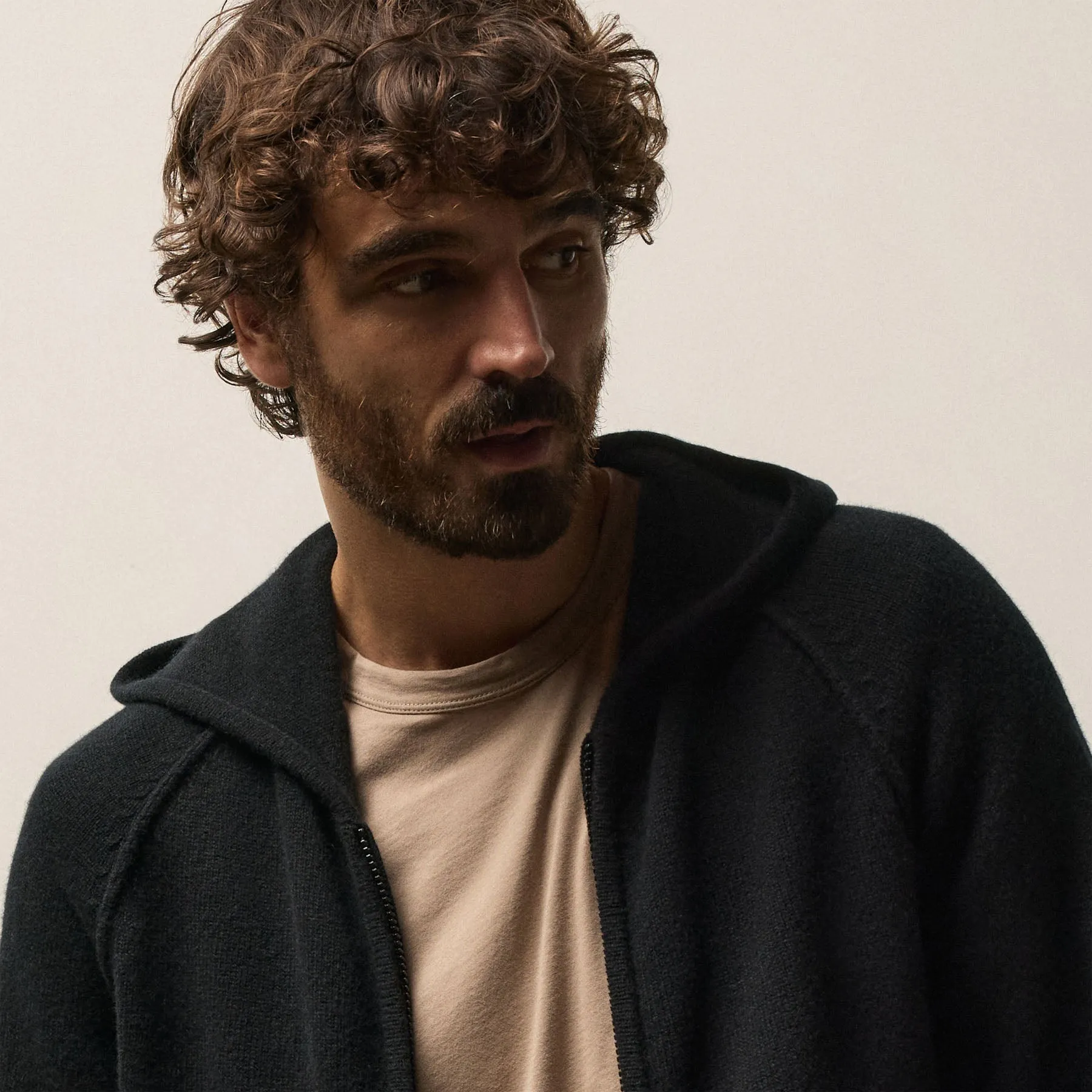 Recycled Cashmere Track Jacket - Black sold by James Perse product image thumbnail 4