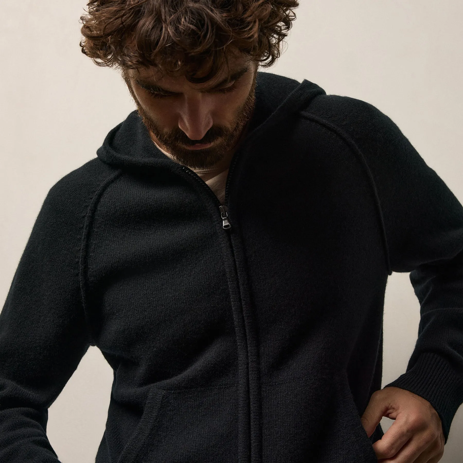 Recycled Cashmere Track Jacket - Black sold by James Perse product image thumbnail 3