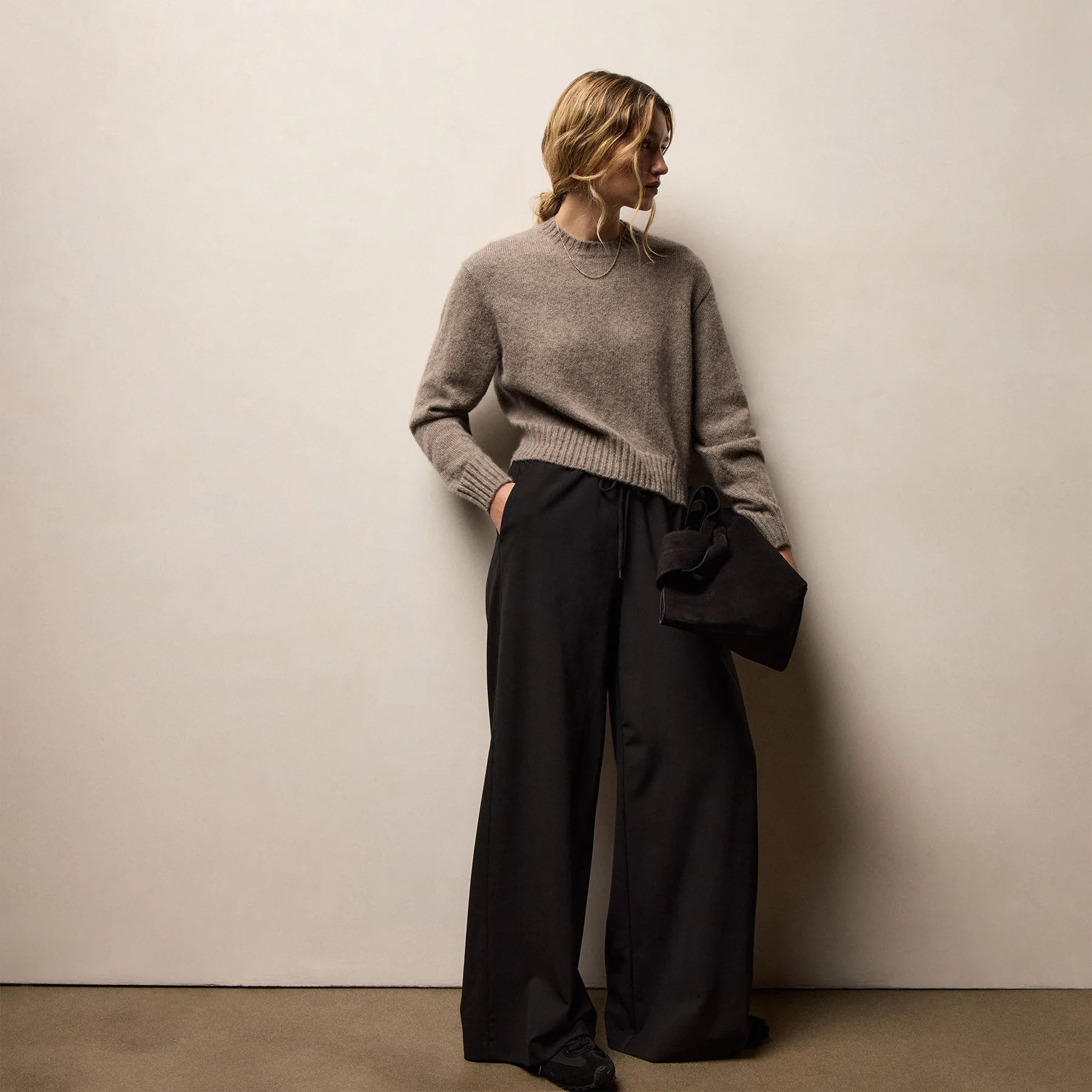 Stretch Wool Wide Leg - Black sold by James Perse product image thumbnail 2