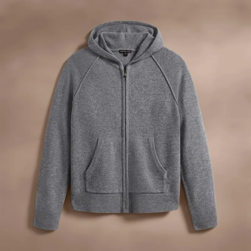 Recycled Cashmere Track Jacket - Heather Grey sold by James Perse