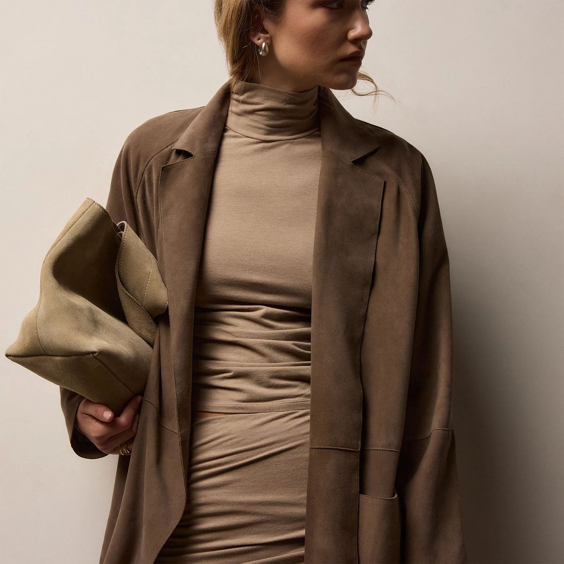 Melange Jersey Turtleneck - Coffee sold by James Perse product image thumbnail 3