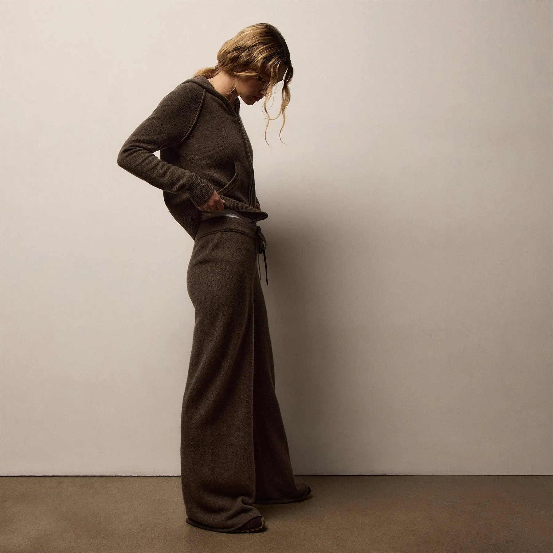 Recycled Cashmere Wide Leg Pant - Porcupine sold by James Perse product image thumbnail 3