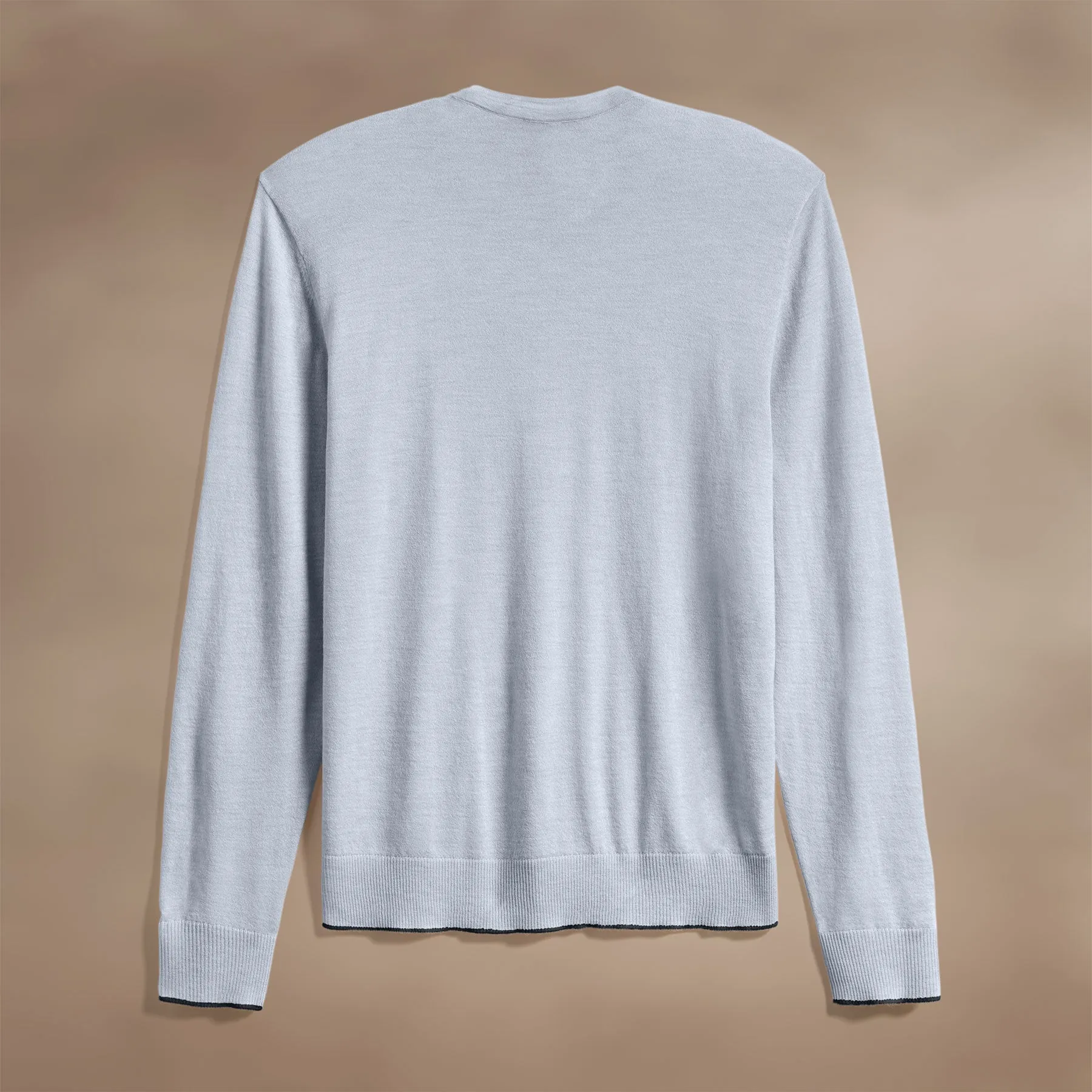 Ultrafine Cashmere Tipped Crew - Grey Sky/Coal sold by James Perse product image thumbnail 5