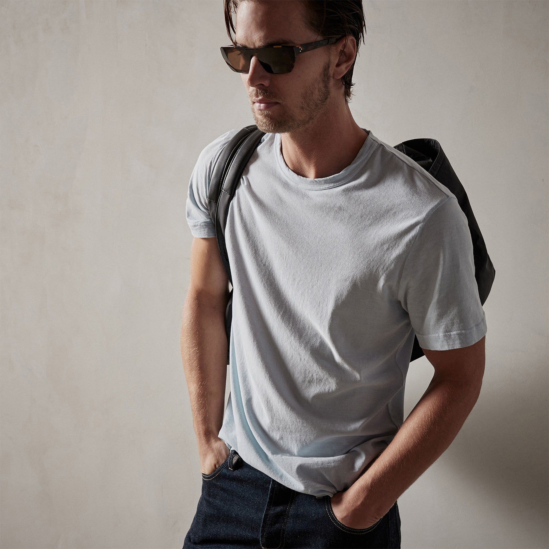 Short Sleeve Crew Neck - Baby Blue Pigment sold by James Perse product image thumbnail 3