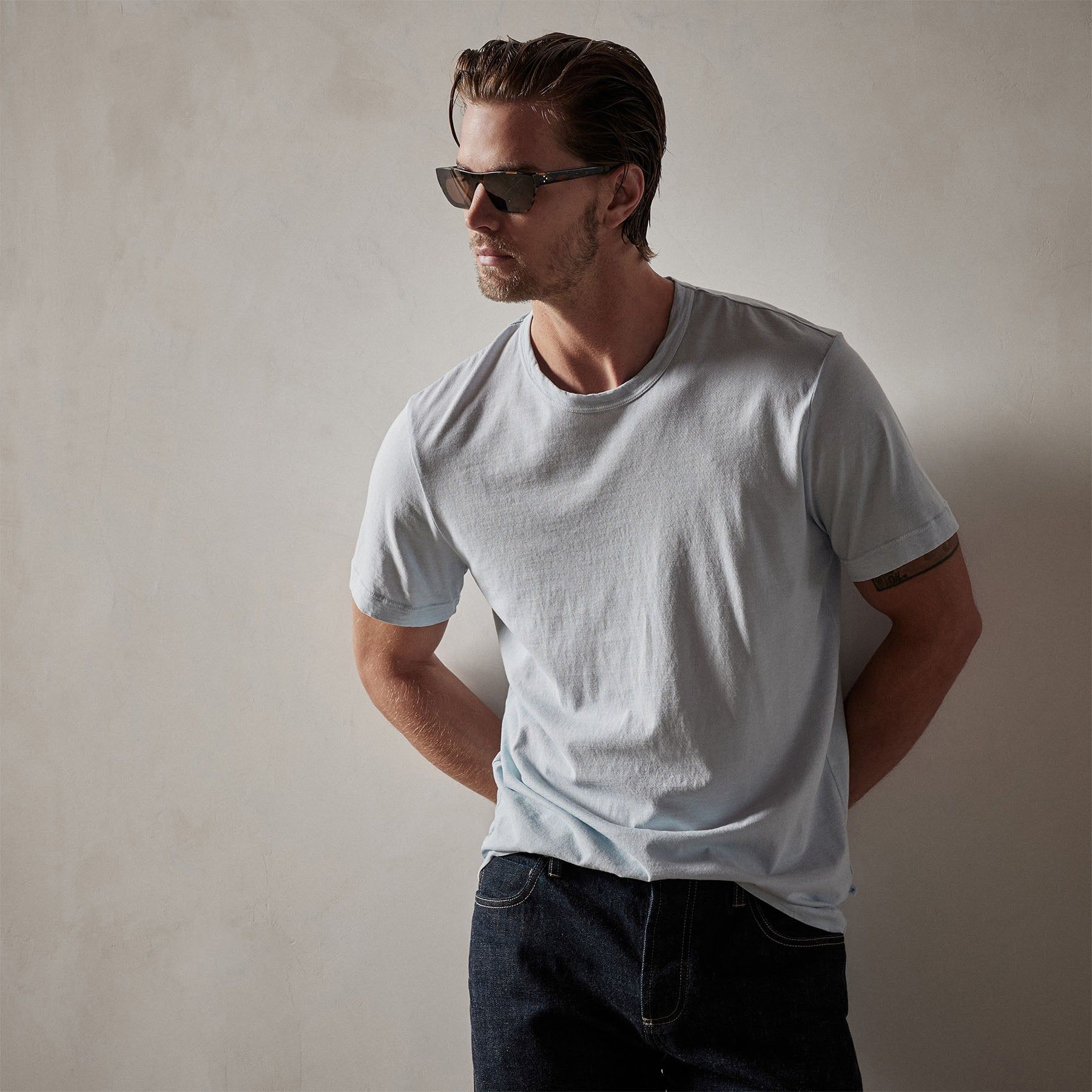 Short Sleeve Crew Neck - Baby Blue Pigment sold by James Perse product image thumbnail 2