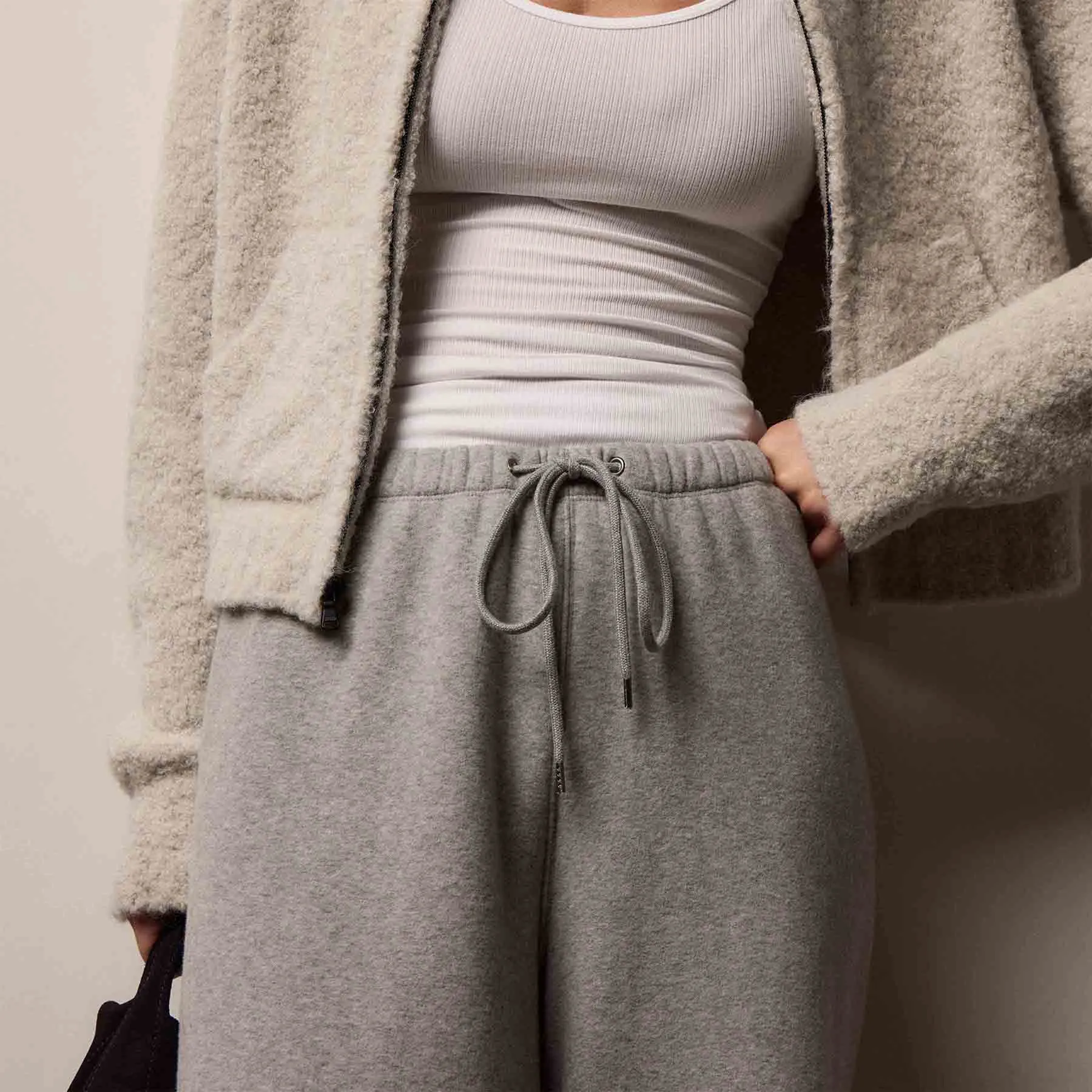 Cozy Wide Leg Sweat Pant - Heather Grey sold by James Perse product image thumbnail 3