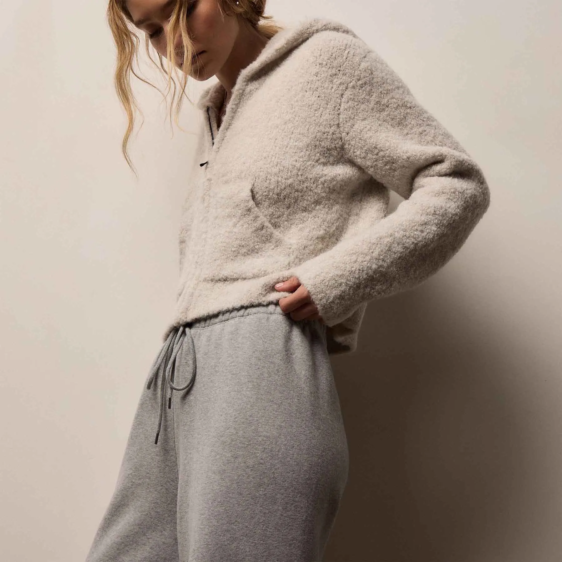 Cozy Wide Leg Sweat Pant - Heather Grey sold by James Perse product image thumbnail 2