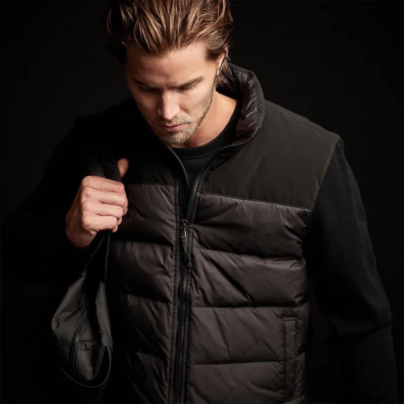 Luxury Down Front Zip Sweater - Black sold by James Perse