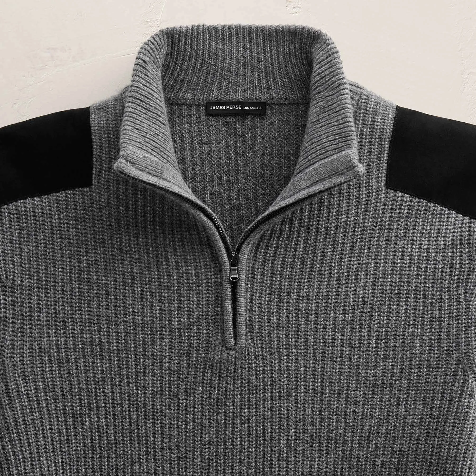 Italian Spun Cashmere Half Zip - Mid Grey sold by James Perse product image thumbnail 5