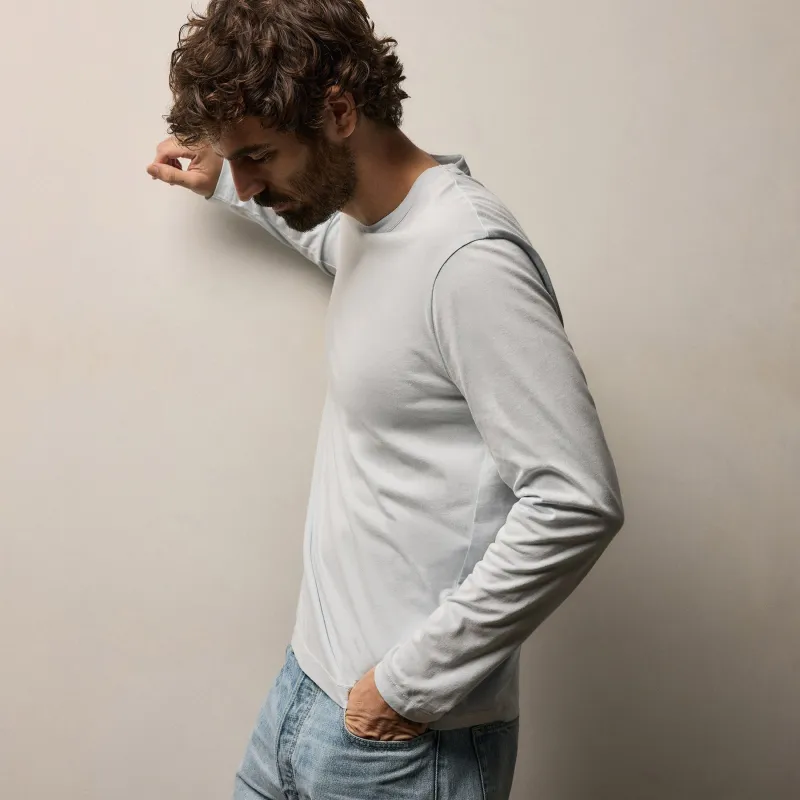 Brushed Lotus Long Sleeve Crew - Memory sold by James Perse