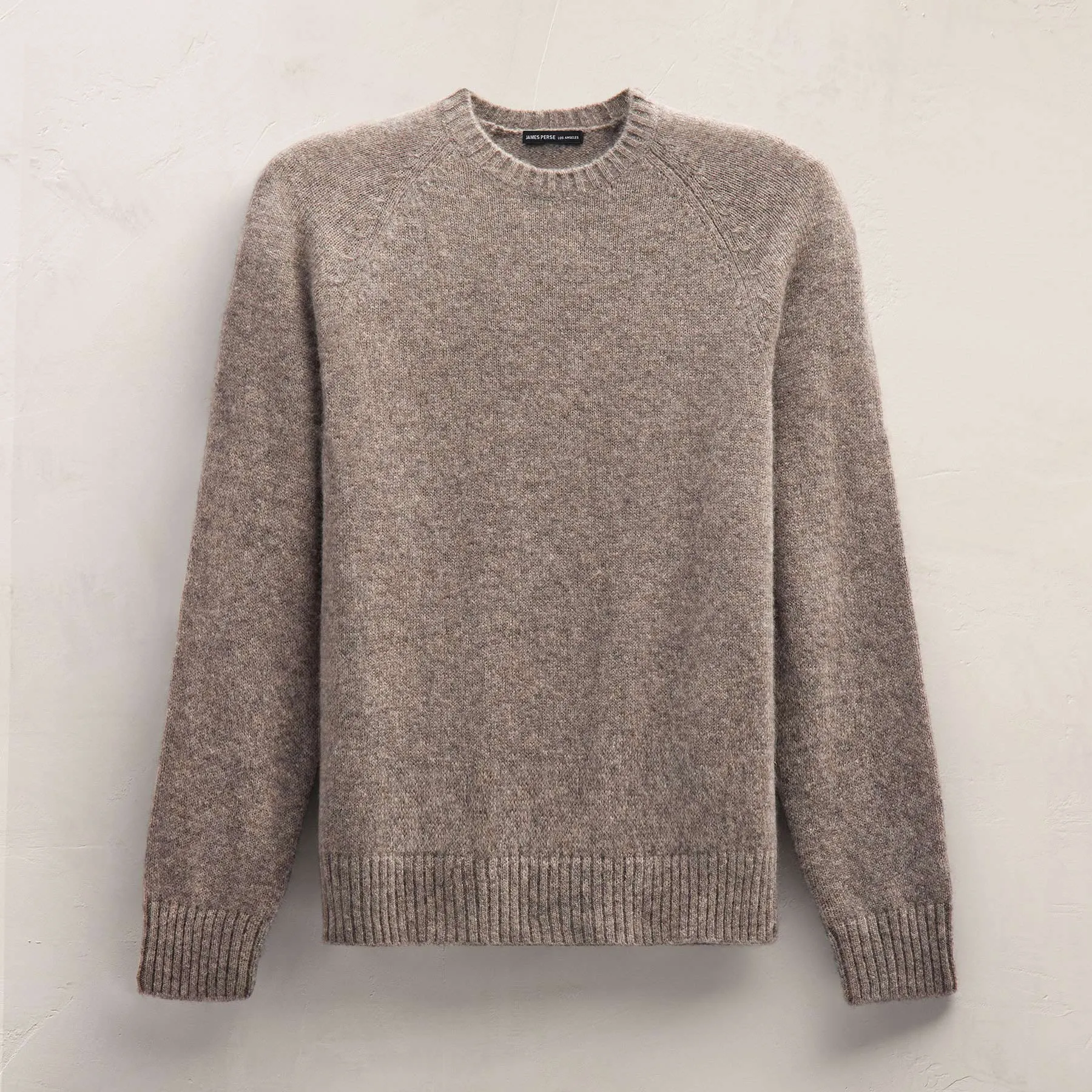 Lightweight Textured Cashmere Crew - Beige Melange sold by James Perse product image thumbnail 2