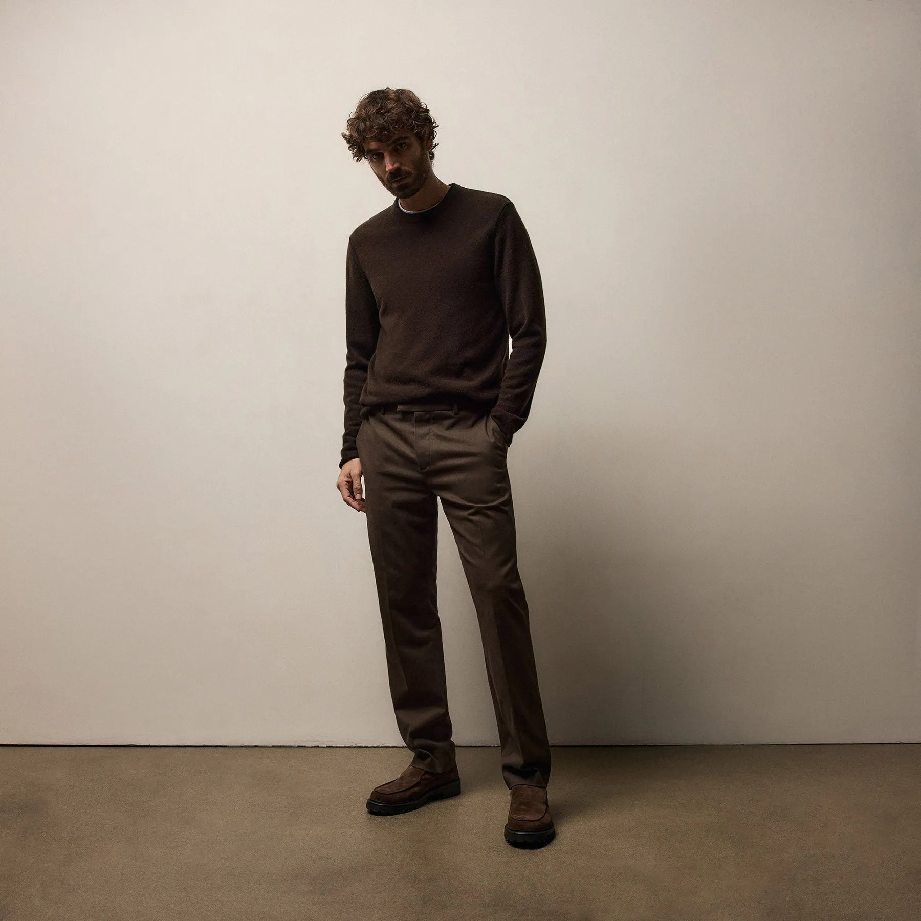 Cashmere Touch Twill Trouser - Porcupine sold by James Perse